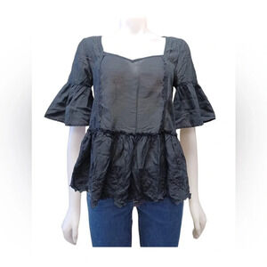 Free People Black Bell Sleeve Top  Size Small